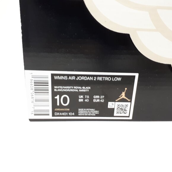 Nike Air Jordan 2 Retro Low Varsity Royal Shoe DX4401 104 Mens 8.5 / Womens 10 - Picture 10 of 12